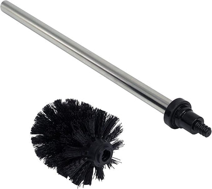 Casaphoria Stainless Steel Toilet Bowl Brush with Holder and Plunger Set, Freestanding Canister for Bathroom, 2 in 1 Hideaway Holder Heavy Duty Unclogger Plunger