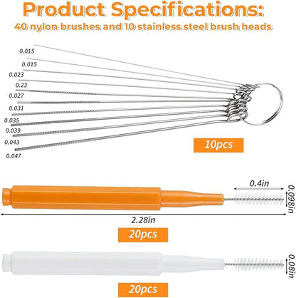 50PCS Shower Head Cleaning Brush, Multifunctional Shower Head Cleaner Tool Anti-Clogging Crevice Cleaning Brush Nozzle Unclogger with Protective Cover & Storage for Showerhead Small Hole Nozzle