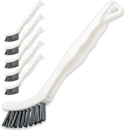6-Pack Grout Cleaner Brush Scrub Set - Stiff Bristle Scrubbing & Detail Cleaning Brushes for Household Use on Bathtub, Shower, Kitchen, Tile Floors, Sink, Grooves, Window Tracks, Drains