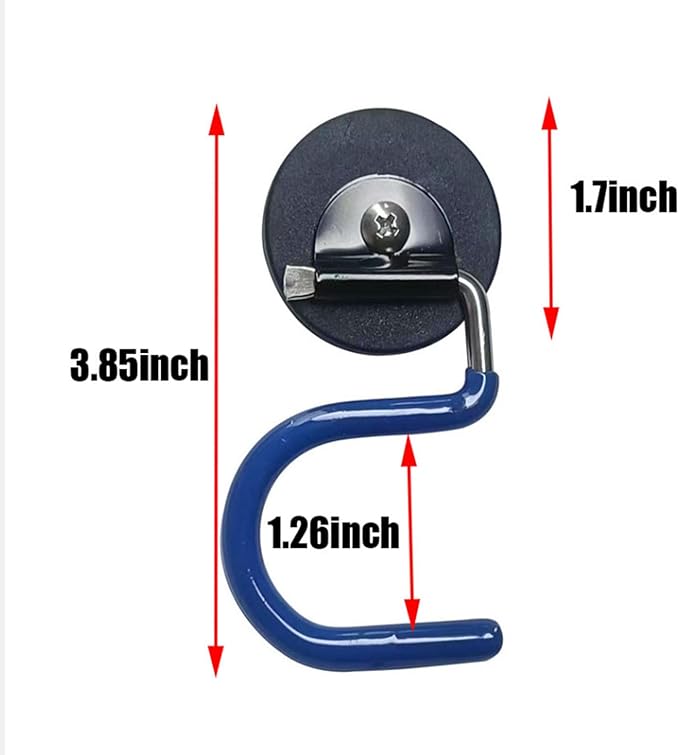 2PCS Broom Holder Magnetic Broom Hooks, Space-Saving Broom Mop Rake Rack, Stainless Steel Heavy Duty Broom Mop Handle Holder
