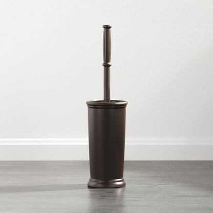 mDesign Toilet Bowl Brush and Holder - Covered Bathroom Brush - Standing Scrubber in Modern Holder - Space Saving, Deep Cleaning - 2 Pack - Hyde Collection, Bronze