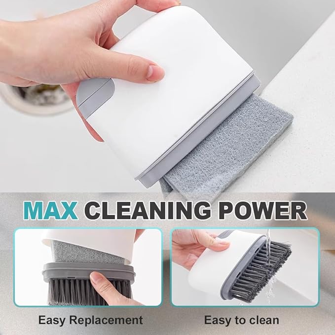 Magic Window Track Cleaner,2026 New Multipurpose Cleaning Brush for Window Grooves,Grout Cleaner Hand-Held Window Track Cleaner Cleaning Tools for Window Lides (Light Grey)