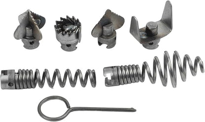 7-Piece Drain Cleaner Set With Rust-Resistant Cutter Heads Designed For Handling Various Clog Types In Residential And Commercial Drainage Systems(A)