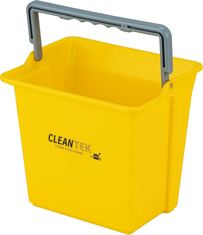 Restaurantware-Clean Tek Professional 6 Quart Cleaning Bucket, 1 Utility Pail with Handle - Heavy-Duty, Portable, Yellow Plastic Washing Pail, Perfect for Household, Outdoor, Car Wash and More