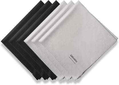 6PCS Large Eyeglass Cleaning Cloths, 12 x12 inches Glasses Cleaner, Individually Wrapped, Premium Microfiber Cleaning Cloth for Glasses, TV, Laptop Screens and Lens, Easier to Grip and Use