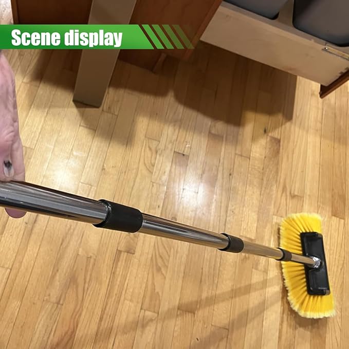 ZIMISI 59" Car Wash Brush with Long Handle, No Scratch Soft Bristle Cleaning Brush, Extendable Windshield Cleaner Tool, Car Cleaning Kit for Boat, RV, Truck, House Siding, Solar Panel (Yellow)