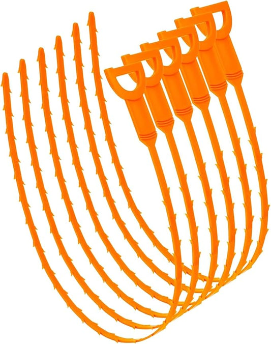 20 Inch Snake Drain Hair Removal Tool,Hair Drain Cleaner Tool, Hair Cather Shower Drain Tool, Drain Auger hair Cleaning Tool for Shower Kitchen Sink Bath Tub Bathroom(6 Pack)