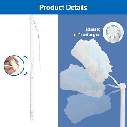 Replacement Handles Compatible with Swiffer Duster Refill, Swiffer Duster Extended Handle,Foldable & Extendable Dust Handle Only(White 3pcs)