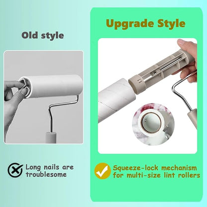 Extra Sticky Large Surface Lint Roller, 6.3'' Giant Lint Roller for Pet Hair, 450 Sheets/ 5 Refills, Long Handle Lint Remover for Clothes, Furniture, Dog & Cat Hair Remover