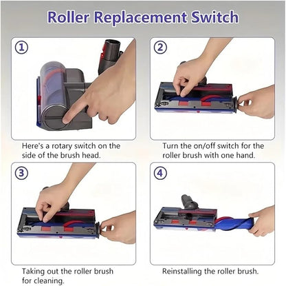 The Brush Head Vacuum Accessory with Dust Detection ，Compatible for Dyson， V7, V8, V10, V11, and V15 Cordless Cleaners.