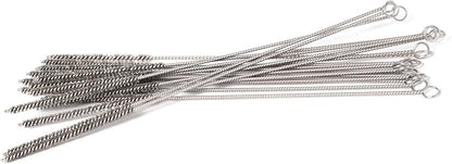 12 Inch Pipe Cleaning Brush Set with Stainless Steel Bristles, Steel Wire Tube Brush Kit for Auto Parts Polishing, Machining, Bottles, Tubes, Etc.（6mm-5pcs）