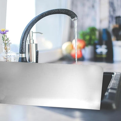 2PCS Sink Splashback Kitchen Sink Splash Guard Sink Water Splash Guard, kitchen sink backsplash guard Stainless Steel Splash Board Kitchen Sink Splashing-proof Guard Waterproof (15 x 6 Inch)