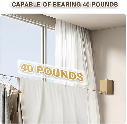 Retractable Clothesline, Retractable Clothesline Indoor, Laundry Line Retractable, Not Sagging, Suitable for Balconies, Courtyards, Laundry Rooms, RVs, Yachts, etc