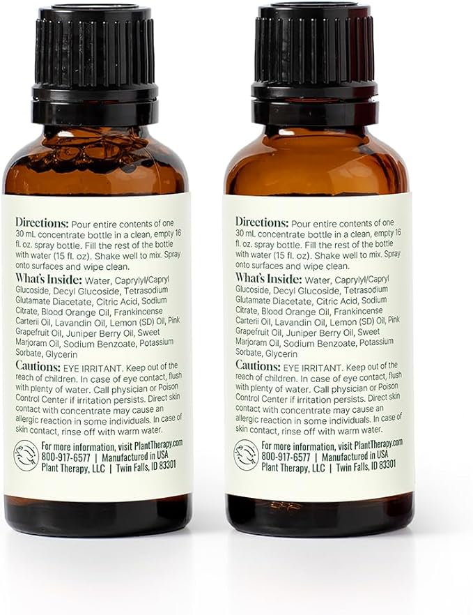 Plant Therapy Home Defender Blend All Natural Multi-Surface Cleaner Concentrate, Use to Clean Countertops, Stovetops, Tile, Microwave, 30 mL (2-Pack)