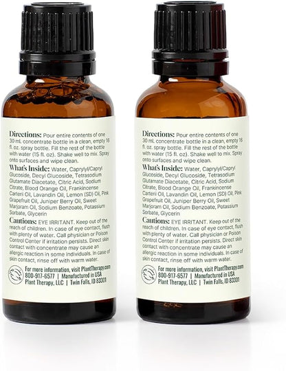 Plant Therapy Home Defender Blend All Natural Multi-Surface Cleaner Concentrate, Use to Clean Countertops, Stovetops, Tile, Microwave, 30 mL (2-Pack)