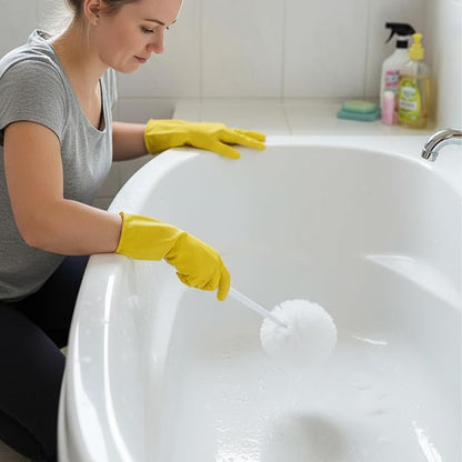 SHENLIU 12 Pack Soft Toilet Bowl Brush 15 Inches Long Plastic Handled Bowl Swab Brush, Soft Toilet Brushes for Dead Corner Silk Scrubber for Toilet Bowls, Washbasin, Bathtub & Tiles (White)
