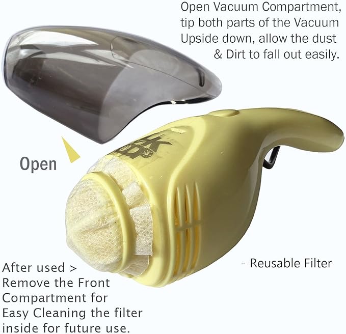 Lightweight Mini Vacuum with Strong Suction - Perfect for Keyboard, Desktop Dust Removal (Yellow)