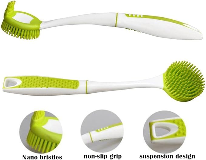 Bottle Brush Dishwashing Cleaning Brush Set, Long Handle Dish Cup Bottle Washing Scrubber for Cleaning Non-Stick Pot Pan Dish Bowl, Water Cups, Coffee Mugs
