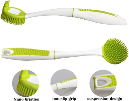 Bottle Brush Dishwashing Cleaning Brush Set, Long Handle Dish Cup Bottle Washing Scrubber for Cleaning Non-Stick Pot Pan Dish Bowl, Water Cups, Coffee Mugs