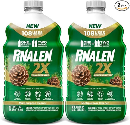 PINALEN 2X Max Aromas Concentrated Multipurpose Cleaner - Fresh Pine Scent - 108 fl oz - All Purpose Cleaner for Kitchen, Bathroom, Floors & Outdoors (Pack of 2)