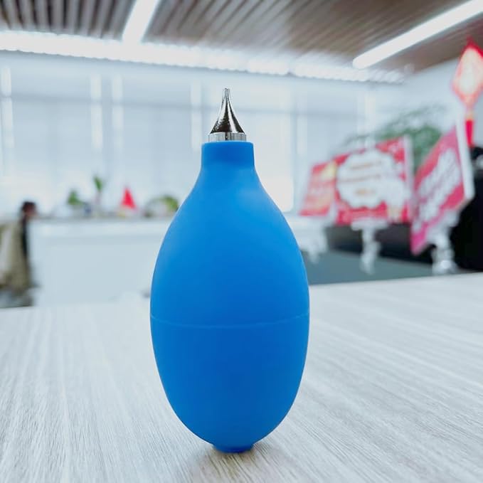 Mini Squeeze Ball Pump Duster Ear Mold Cleaner Dust Cleaner Air Blower for Hearing Aids, Camera Lens, Watch Computer Laptop, DSLR Camera Lens Keyboard, Computer PC Parts (Blue(Metal))