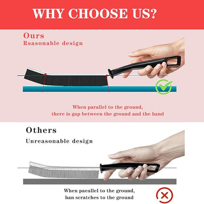 Hard Bristle Crevice Cleaning Brush.Multi-Purpose New Cleaning Brush Tool, Black Bristles with Ergonomic Grip Bathroom Gap Brush, Home, Kitchen, Bathroom, Faucets, Toilet,Window, Vehicle, (5)
