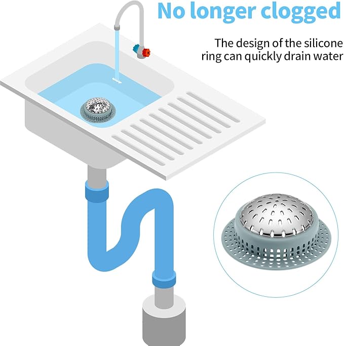 Aluvor Shower Drain Hair Catcher, Shower Drain Cover, Bathtub Drain Hair Catcher for Pop-Up & Regular Drains