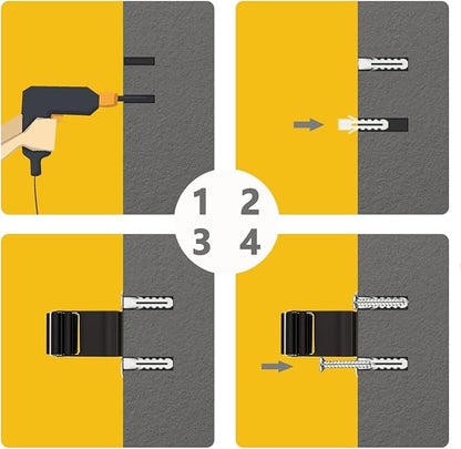 Verdenu 15 Pack Broom Holder Wall Mount, Stainless Steel Mop and Broom Holder with Screws, Garden Tool Storage Organizer for Kitchen, Home, Bathroom, Garage, Black