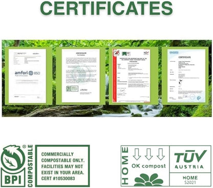 OrangeBio Compostable Produce Bags, 15 x 18 Inches, 1000 Count (250 Bags/Roll, 4 Rolls/Box), Holds Up to 20 lbs, BPI Certified ASTM D6400 & TÜV OK Compost Home Certified
