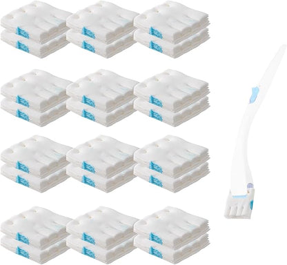 24 Pack Flushable Refills Compatible with Scrubbing Bubbles Toilet Bowl Brush, Disposable Cleaner Refills Pads for Scrubbing Bubbles Toilet Wand, Toilet Brush Refill Accessories (Only Pads)