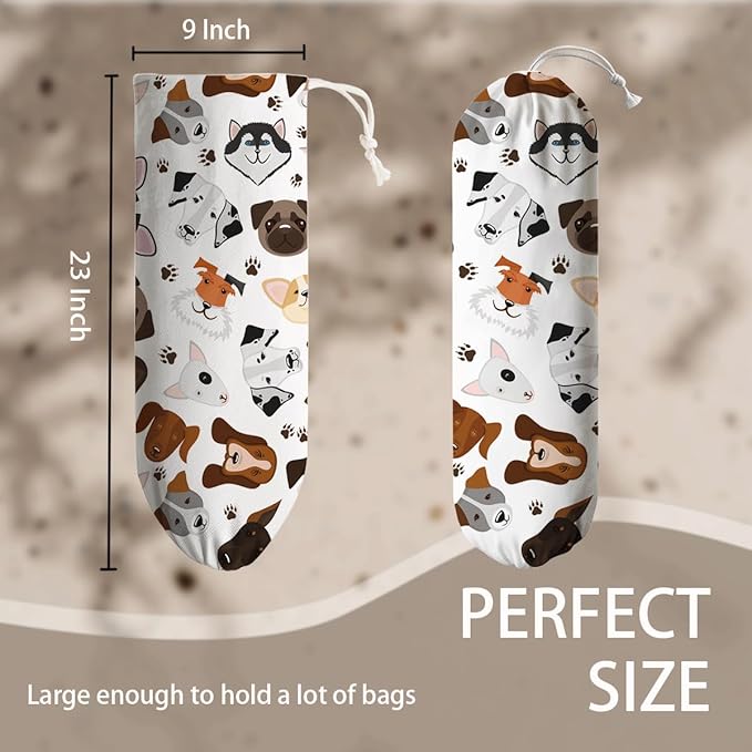 Animal Plastic Bag Holder, Reusable Shopping Bags Storage Organizer Dispenser, Wall Mount Plastic Bag Holders for Grocery Bags, Beach Home Laundry Room Kitchen Decor, Gifts for Women