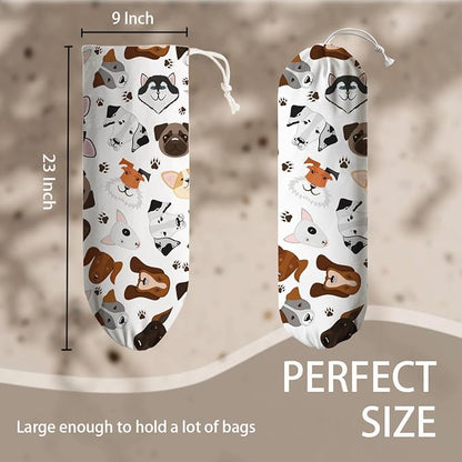 Animal Plastic Bag Holder, Reusable Shopping Bags Storage Organizer Dispenser, Wall Mount Plastic Bag Holders for Grocery Bags, Beach Home Laundry Room Kitchen Decor, Gifts for Women
