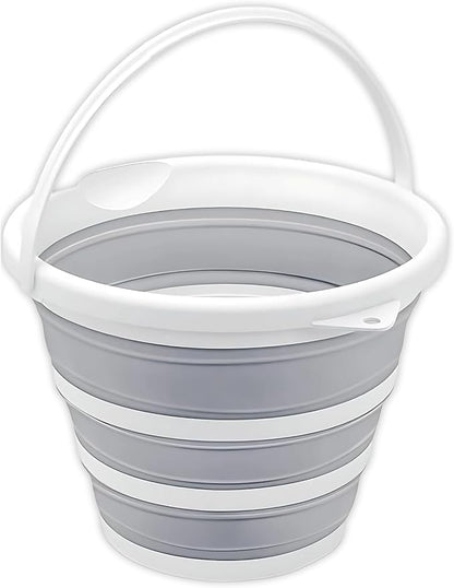 South Bend Components 2.6 Gallons Collapsible Bucket with Handle, Space Saving Design Portable Foldable Water Pail for Indoor/Outdoor, Mop, Boating, Camping, and Fishing (1-Pack)