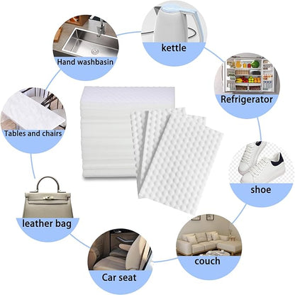 Magic Cleaning Sponge Eraser Sheets,50 Count Convex Point Melamine Sponge, Thickened, Long Lasting, Disposable Cleaner Pads Eraser Wipes for Kitchen Shoe Furniture Bathroom Hard-to-Reach Places