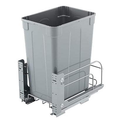VEVOR Pullout Trash Can for Kitchen Cabinets, 35 QT Garbage Waste Recycling Bin, Under Mount Waste Container, with Heavy Duty Metal Soft Close Sliding System and Door Kit, for Sink, Under Counter