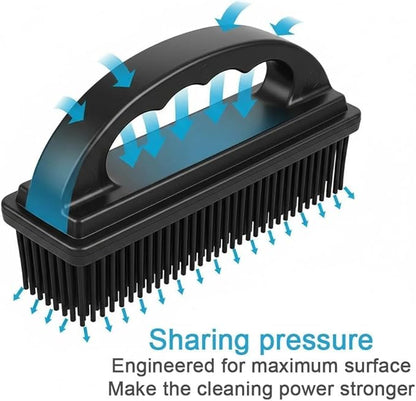 Rubber Pet Hair Removal Brush Lint & Cat Dog Hair Remover Brush Pet Silicone Lint and Debris Remover for Cleaning, Grooming, Home,Black