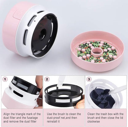 BLOCE Diamond Tools, Diamond Accessories for Diamonds, Desk Accessories Hand-Held Vacuum Cleaner, Desk Vacuum Cleaner Mini (Pink)