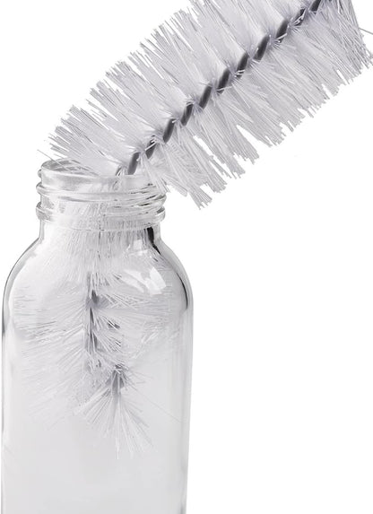 Long Bottle Brush, 17 in Bendable Cleaner Brushes for Cleaning Neck Beer Bottles, Wine, Baby Bottles, Water Bottles, Tumblers, Flask, Bird Feeder, Vase, Pipes and Brewing Supplies Black + White/2Pack