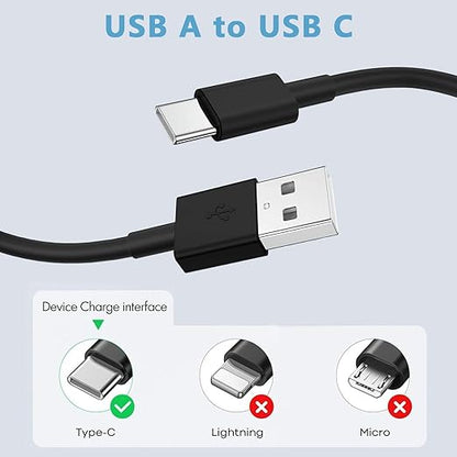 Electric Spin Scrubber Charger for YKYI, Keimi, Leebein, Bomves Electric Spin Scrubber 10W 5FT USB A to Type C Charging Charger Cable Cord