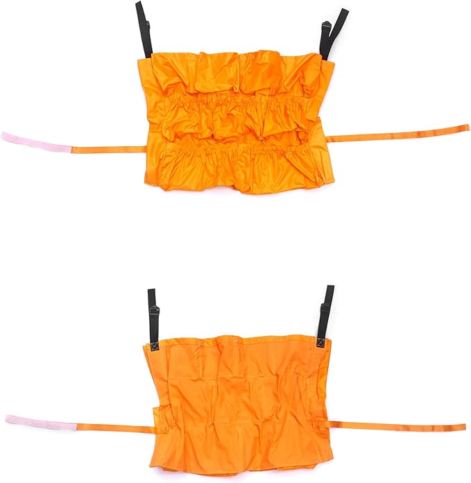 QWORK Trash Can Caddy Bag, 2 Pack 10 Pockets Commercial Cleaning Caddy Bag, Fit 32-50 Gallon Can, Round Trash Bag Holder, Garbage Bin Caddy Organizer, Yellow