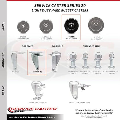 1013L2 Rubbermaid Tilt Truck Replacement Caster Set Fits FG101300BLA FG9T1400BLA, 2PK