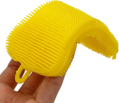 Yellow 5 Pcs Silicone Cleaning Scrubber，Colored Sponges for Dishes for Cleaning Silicone Scrubber Kitchen