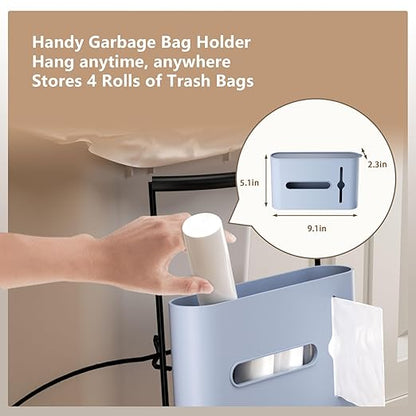 Pull Out Trash Can Under Cabinet Slide Out Kit - Heavy Duty Up to 125 lb, Fits 28-40 Quart ‌Ashcan with Garbage Bag Holder, Rust-Proof Steel Frame-Under Sink Garbage Can Pull Out (Not Include Can