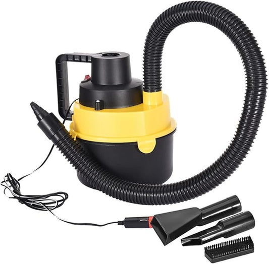 Portable Wet-Dry Vacuum, 12 V Car Vacuum Cleaner, 3 in 1 Portable Shop Vacuum with Blowing Function, Attachments Storage, Perfect, Compact Lightweight, for Cleaning Floor, Upholstery, Gap, Car