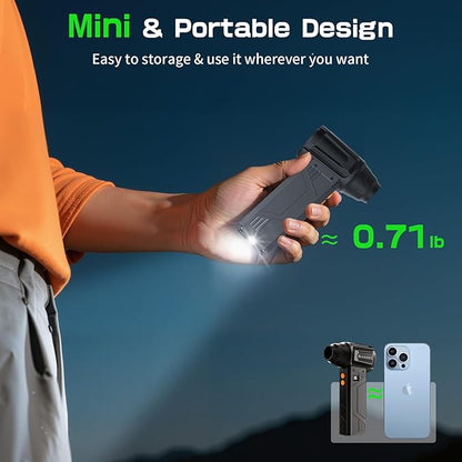 Compressed Air Duster with Flashlight,180000RPM Electric Air Duster,4-Gear with Display High-Speed Electric Duster with Multi-Purpose Nozzles for Computer, Keyboard, Outdoor, House and Car