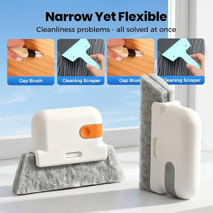 3PCS Magic Window Track Cleaner,2026 New Window Groove Cleaning Brush Tools Set Hand-held Cleaner Brushes Tools for Window lides Gaps,Sliding Door Track (Yellow 3PCS)