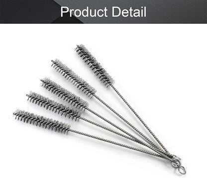Utoolmart Wire Tube Brushes, Stainless Steel Bottle Bristle Cleaning Spiral Power Pipe Brush,0.8-inch Diameter 12-inch Length, Long-Handle Cleaner for Auto Parts, Bottles,Tubes, Keyboards,Glass