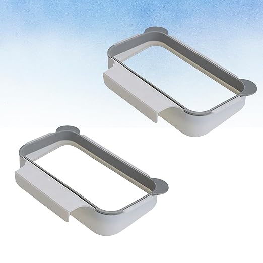 Hanging Organizer Garbage Bag Holder, Over The Cabinet Plastic Trash Bag Holder for Kitchen, Garbage Bag Holder Rack Space Saving Use Portable Cabinet Door Trash Bag Holde Garbage Can (2)