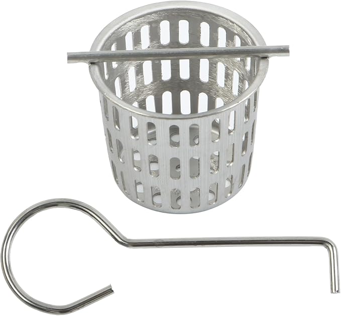 1 Pc Debris and Hair Strainer for Shower Drains Floor Drain, 2 Inch Stainless Steel Debris Basket Hair Trap Catcher with 1 Lifting Hook, Straight Type