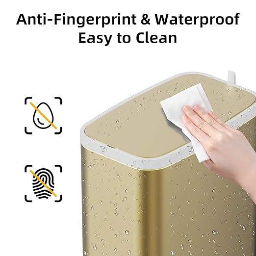 KdbK Champagne Gold Bathroom Trash Can with Lid Soft Close,1.6 Gallon Slim Garbage can,Small Metal Step Wastebasket for Office, Bedroom, Toilet, Live Room